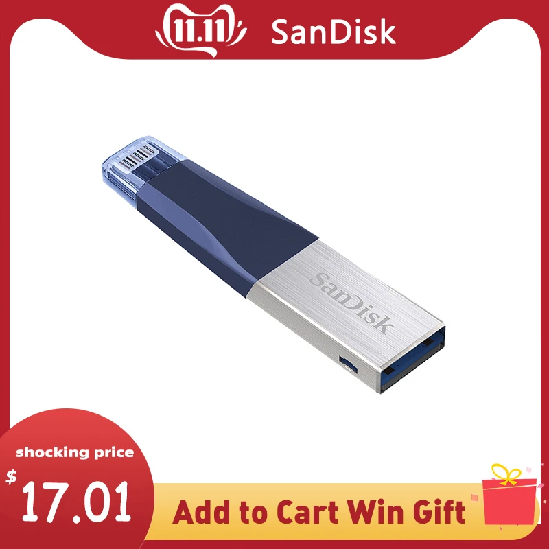 Флеш-накопитель USB sandisk 32 Гб 64 ГБ для iPhone 7, 7 Plus, 6, 5 5S, флеш-накопитель с разъемом Lightning и металлическим разъемом, u-диск для IOS 8,2, карта памяти 128 ГБ