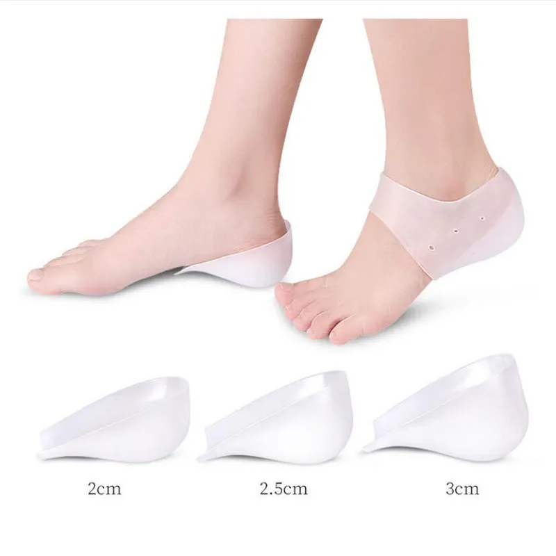 Unisex Invisible Height Increase Insoles - Silicone Heel Lifts, Adds 1-1.5 Inches