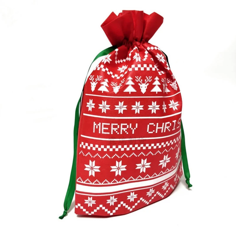 1 шт. милый Рождественский Подарочный мешок на шнурке милый портативный мешок для хранения конфет упаковка нетканые сумки
