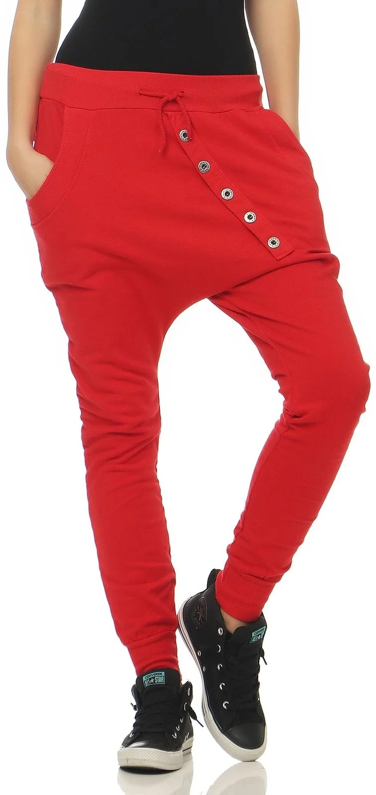 ZOGAA/женские шаровары, популярные повседневные свободные штаны в стиле хип-хоп, Женские однотонные классные спортивные штаны, джоггеры, большие размеры, S-4XL - Цвет: Красный