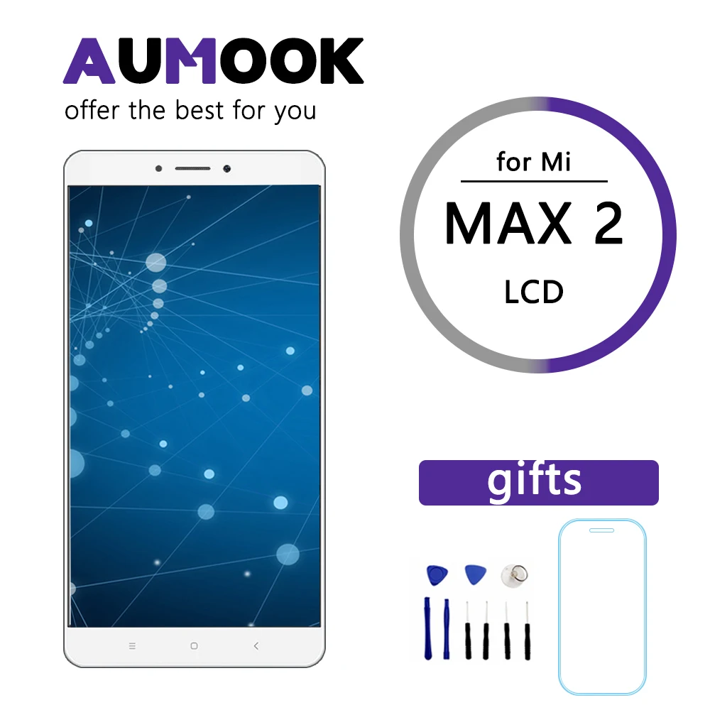 AUMOOK 6 44 ''Оригинальный ЖК-дисплей для Xiaomi Mi Max 2 сенсорный экран дигитайзер в