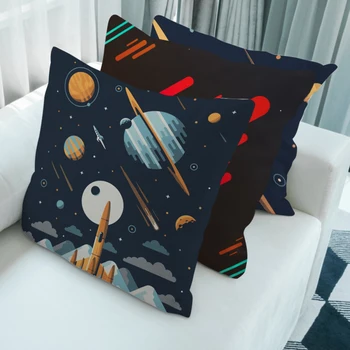 

45*45cm Night Starry Sky Stars Shining Gorgeous Nebula Dreamy Galaxy Fantasy Universe Decorative Cushion Cover Sofa Pillowcase