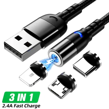 

2m Magnetic Cable Micro USB Type C Fast Charging Type-C Magnet Charger Mobile Phone Cable USB C For Xiaomi iPhone 11 Xr Samsung