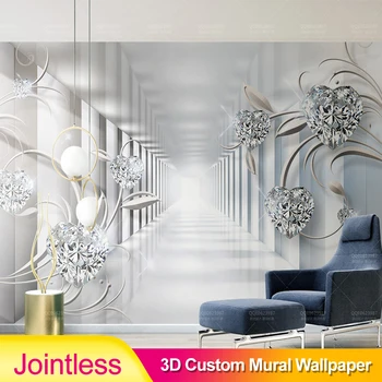 

Jointless 3d custom mural wallpaper Livingroom wall paper abstract space Modern flower jewel flicker photo wallpaper Home Decor