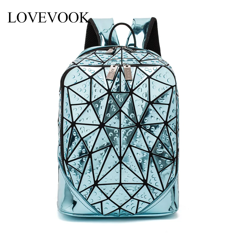 

LOVEVOOK women backpack school bags for teenage girls large capacity foldable geometric bag pack laser drop backpack for travel