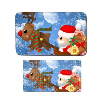 

Christmas Pattern Non-slip Carpet Bath Mat Floor Mat Foot Mat PVC Non-slip Mat