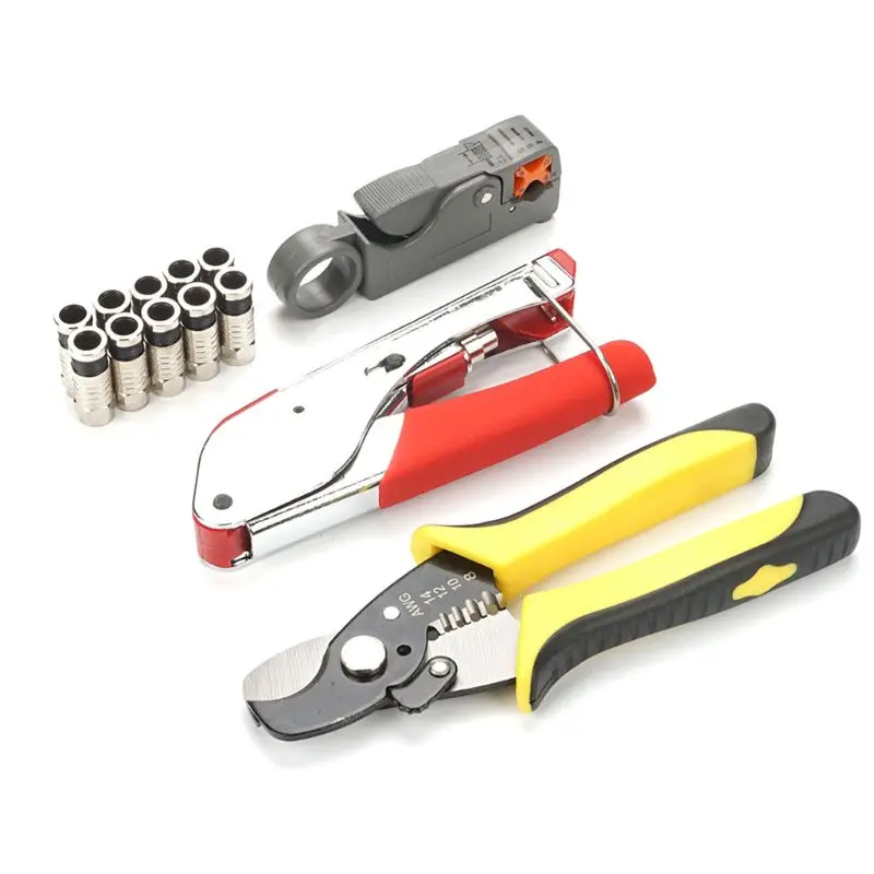 4pcs Комплект из 5 предметов, ручной обжимной инструмент, обжимной инструмент, дробильный зажим с плоскогубцами для зачистки проводов, 10 шт., зажимной соединитель, экструзия - Цвет: 4pcs