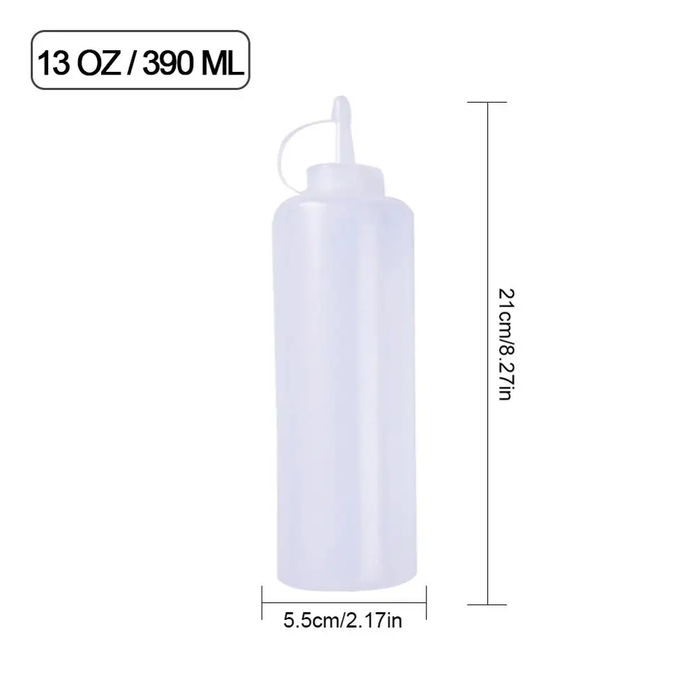13oz Принадлежности для барбекю кетчуп диспенсер для соусов бутылки оливкового масла дозирующая бутылка майонез сосуд с крышкой безопасный пластик белый кухонные инструменты - Цвет: 13oz