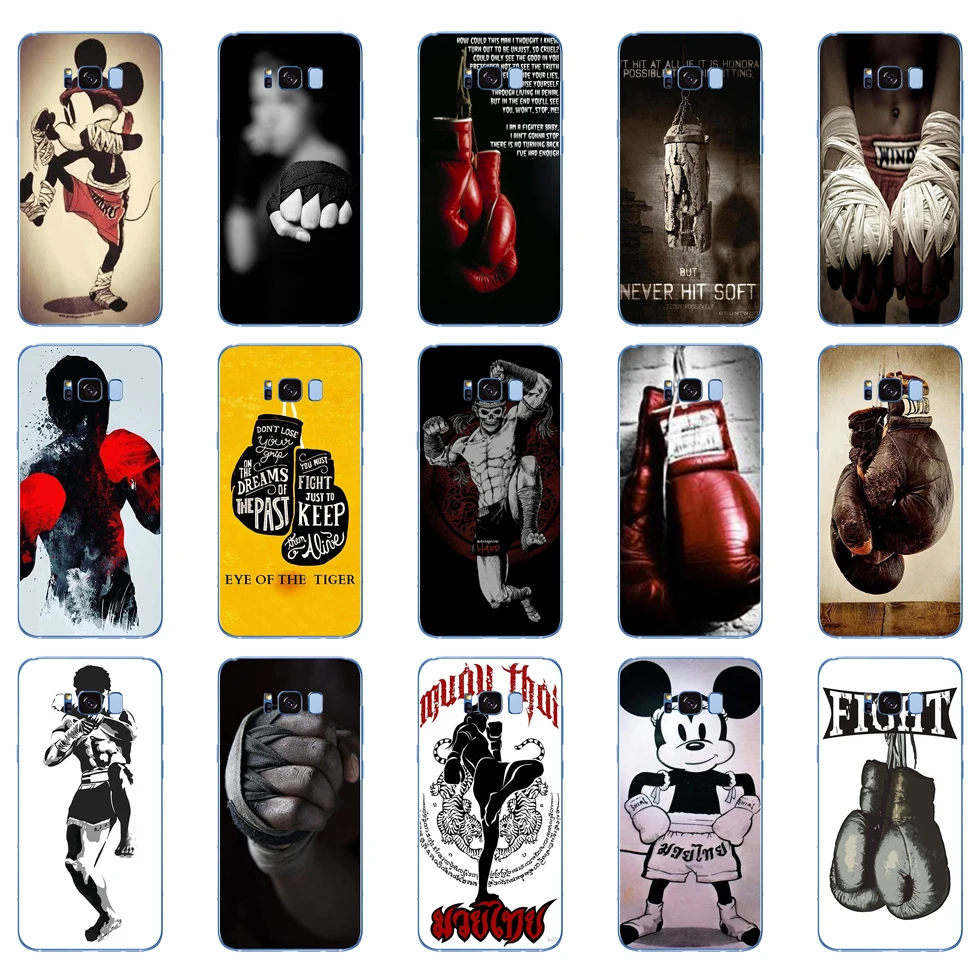 

50DD Muay Thai Fight Boxing Soft Silicone Cover Case for Samsung Galaxy S6 S7 edge S8 S9 S10 plus A70 A50 case