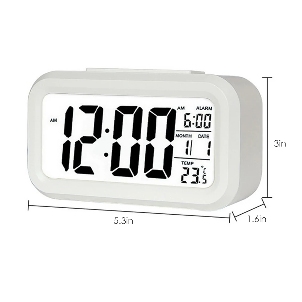 LED Mirror Alarm Clock Digital Snooze Table Clock Wake Up Light Home Decoration Electronic Large Time Temperature Display Clock