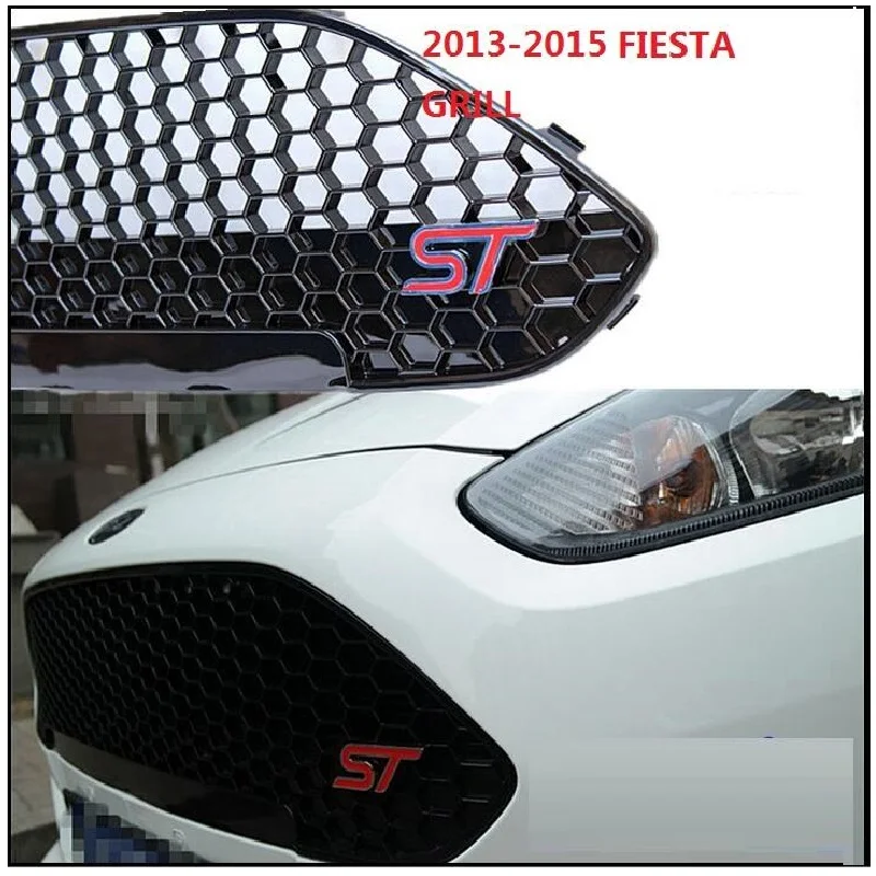 OWN DESIGN MODIFIED car styling front Racing grill for FIESTA ABS black front ST grille trim for FIESTA grills 2013-17