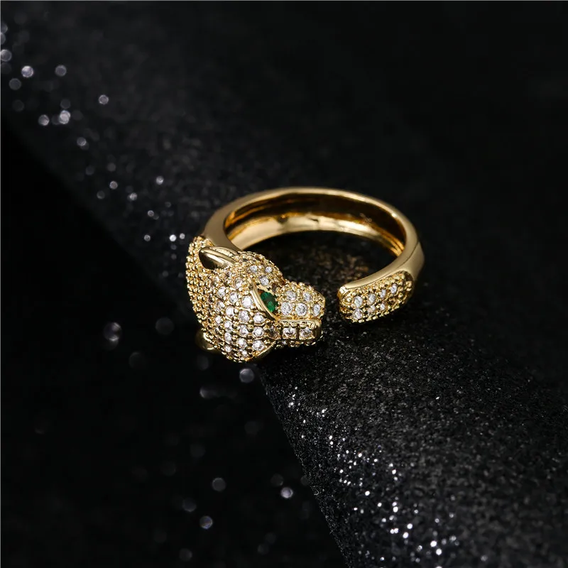 Fashion Full CZ Inlaid Animal Ring Opening Ring Finger Ring Badminton T Shirt Party Jewelry Gift
