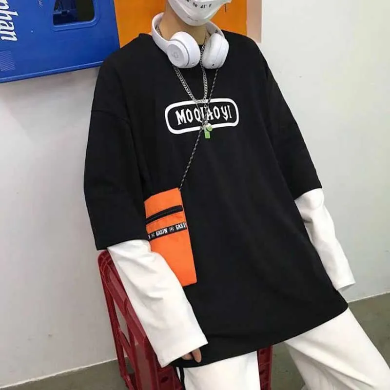 

harajuku oversize long sleeve t shirt women streetwear hip hop punk streetwear girls letter printing tee tops cool tshirt female