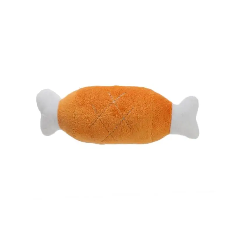 as show Patchwork Leg Garden Toy Chicken Outdoor Pet Dog Toys Chewing Cat dog Bone etc Squeaker Sound Cat Dog Shape Plush - Цвет: as show