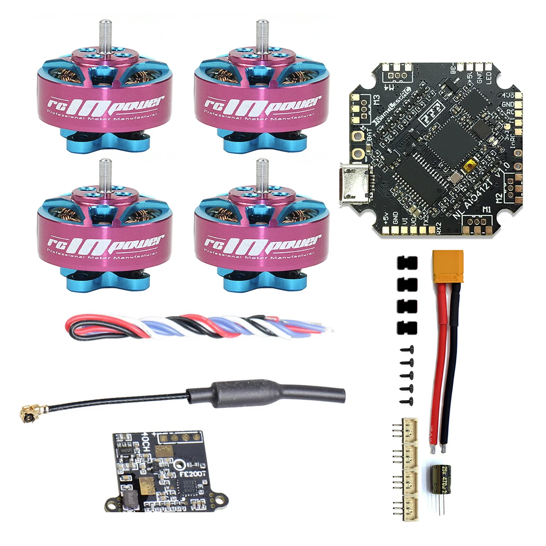 Контроллер полета JMT namelesrc AIO412T F4 AIO F411 + 12A ESC с двигателем 1204 5000KV 3 4S FE200T 5 8G VTX для