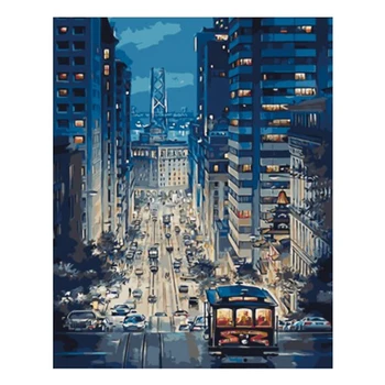 

Painting By Numbers Scenery DIY Oil Coloring By Numbers Street Landscape Canvas Paint Art Pictures Home Decor