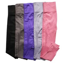 Веселые оранжевые женские леггинсы с высокой талией, Бесшовные дышащие узкие штаны с эффектом пуш-ап, штаны для фитнеса и тренировок, штаны для бега леггинсы