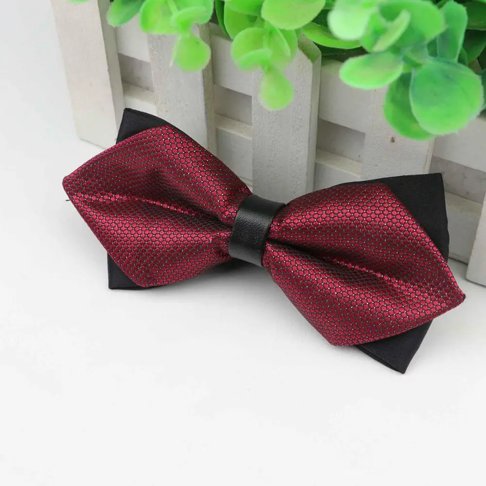 9 Men Leather Buckle Bowtie Plaid Butterfly Knot Mens Accessories Luxurious Bow Tie Black Cravat Formal Suit Wedding Ceremony Ties - Цвет: 9