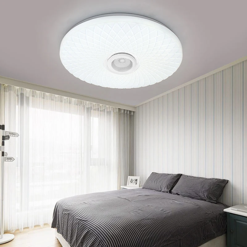 Smart LED APP + Remote Control Bluetooth Speaker with RGB Dimmable Ceiling Light Panel Lamp Loundspeaker Player For Kids Bedroom
