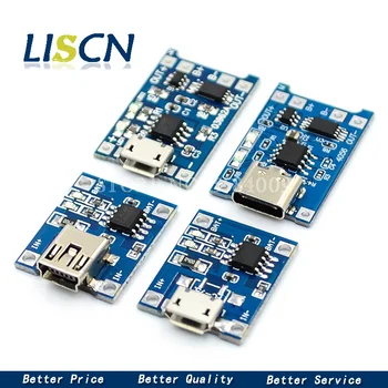 

5PCS TYPE-C / Micro USB 5V 1A 18650 TP4056 Lithium Battery Charger Module Charging Board With Protection Dual Functions 1A