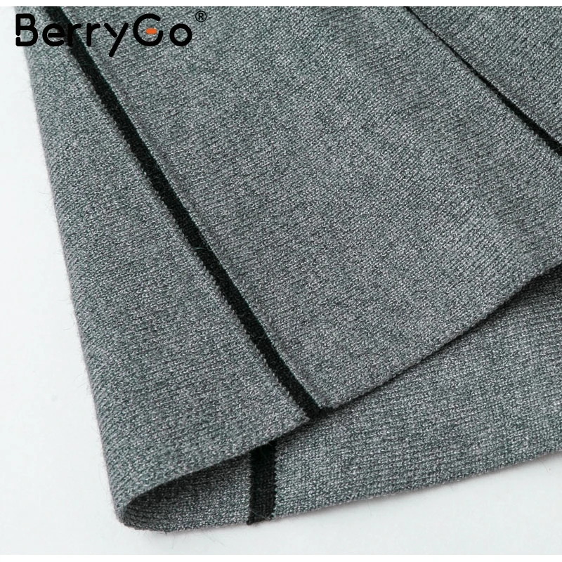 BerryGo модная трапециевидная плиссированная юбка для женщин в полоску осень зима женские мини-юбки Повседневная Уличная одежда шикарные женские юбки низ
