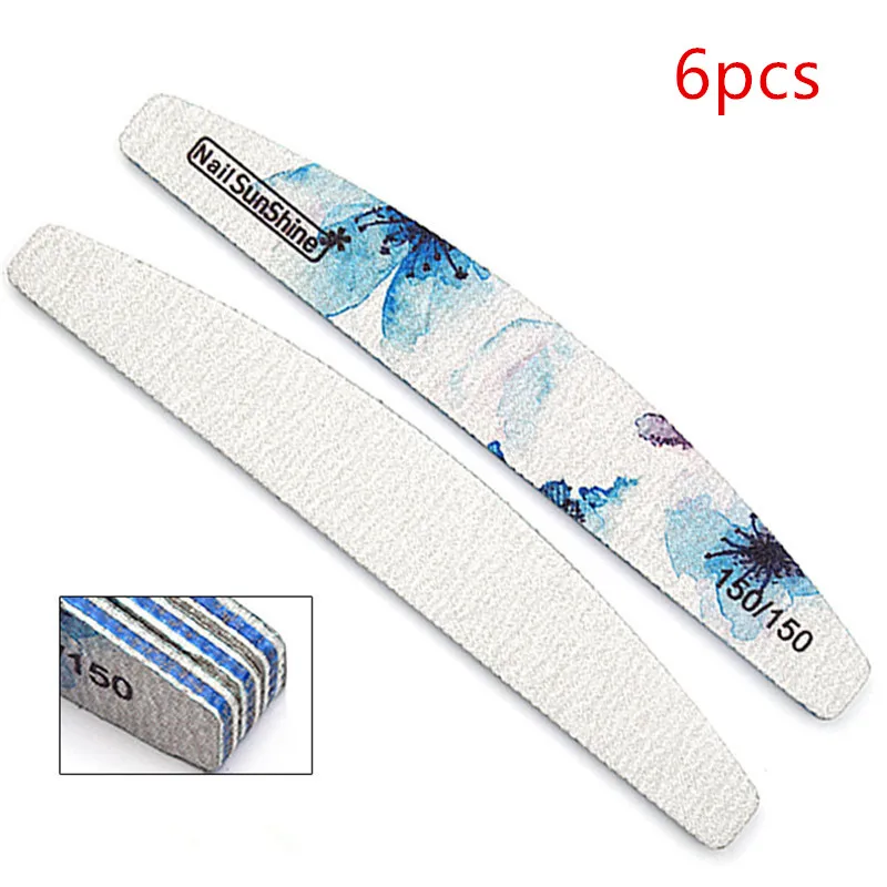 6pcs Пилочки для ногтей, наждачная бумага 80/100/150/180/240 шлифования буферный блок двусторонний в форме цветка Пилочки для ногтей для гель для ногтей маникюрный набор инструментов - Цвет: 6pcs
