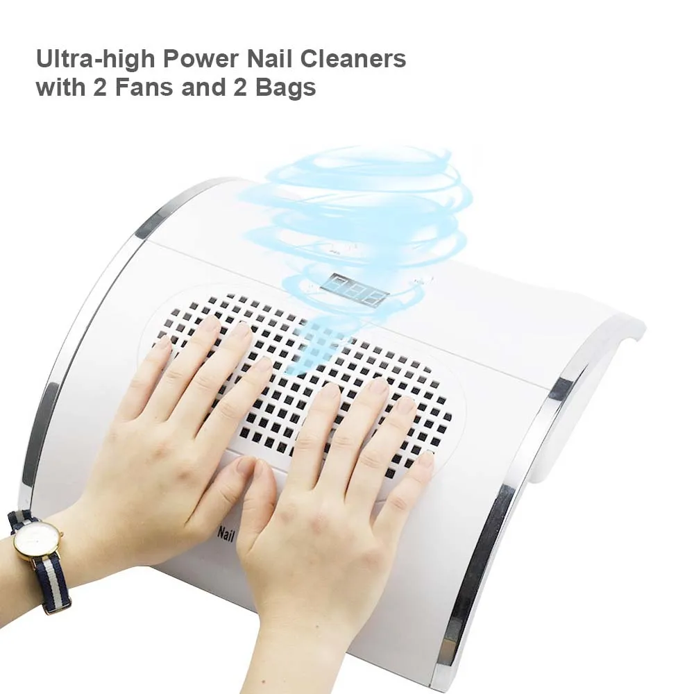 80W Strong Power Nail Lamp Nail Dust Collector Two In One Art Salon nail lamp and Collector Vacuum