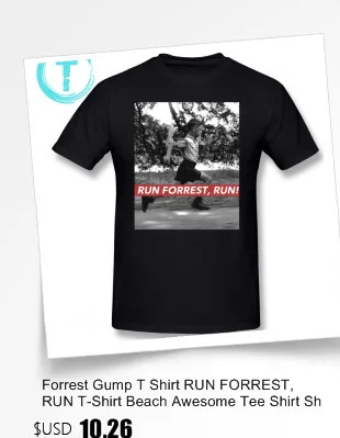 Forrest Gump T Shirt RUN FORREST, RUN T-Shirt Beach Awesome Tee Shirt Short-Sleeve Big Man Graphic Cotton Tshirt