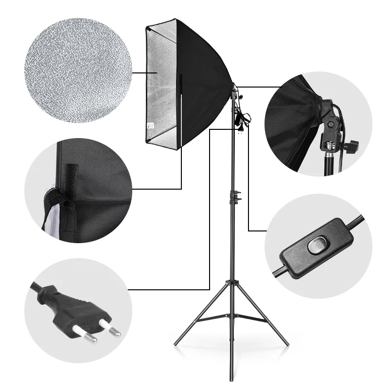 Photography Studio Softbox Lighting Kit Arm for