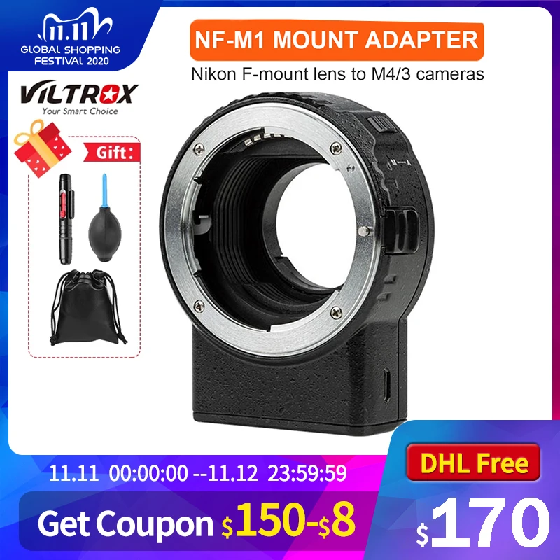 Viltrox NF-M1 Крепление-адаптер для объектива с автофокусом Nikon F Крепление к костюму M4/3