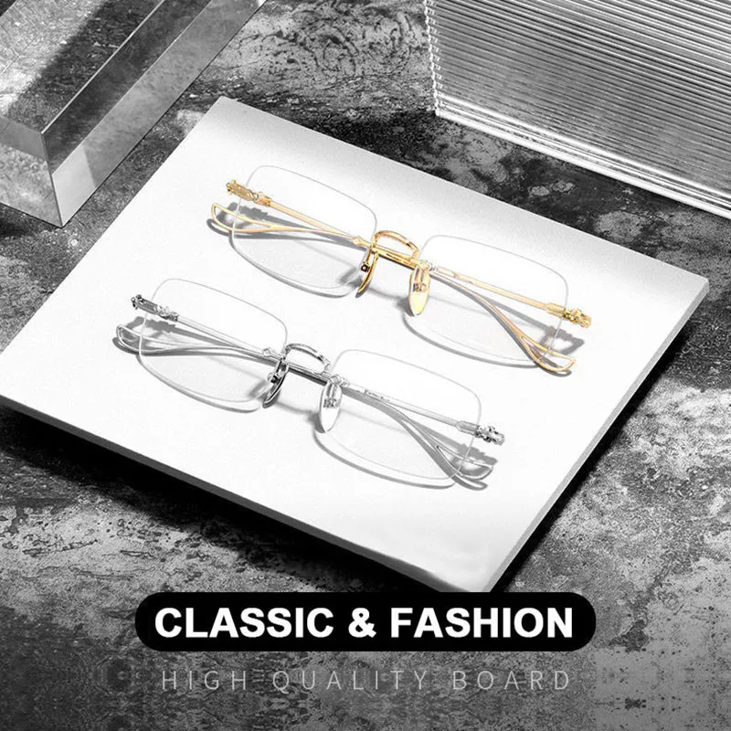 Myopia Glasses Ultralight Rimless Square Frame for Eyeglasses Frames Eyeglass Frames Square Eyeglasses Myopia Glasses Optical Glasses