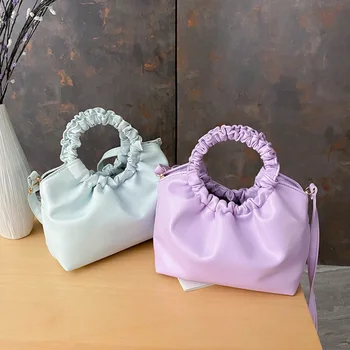 

Luxury Leather Small Handbag Soft Evening Clutches Women Hand Dumpling Bag Leather Crossbody Bag Female Totes Bag Hand Purse