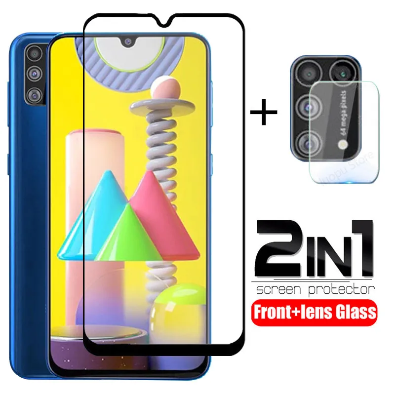 Cristal protector de lente de cámara 2 en 1, cristal templado de pantalla para samsung galaxy m31, m30 s, m51, m21, m11, m12, m30, m31, m21s