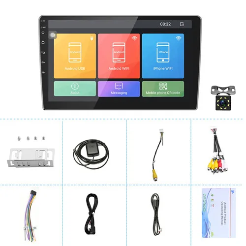 Авторадио 2DIN Android 8,1 9 дюймов 2.5D автомобильный стерео MP5 gps Navi WiFi BT APP FM радио+ камера DVR - Цвет: with 8led cam