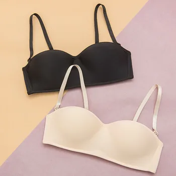 

New women's invisible strapless bra women's sexy underwear anti tarnish bra without steel ring thin gathered anti slip bra