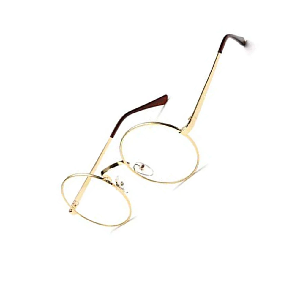 Корейские винтажные очки унисекс в круглой металлической оправе с прозрачными