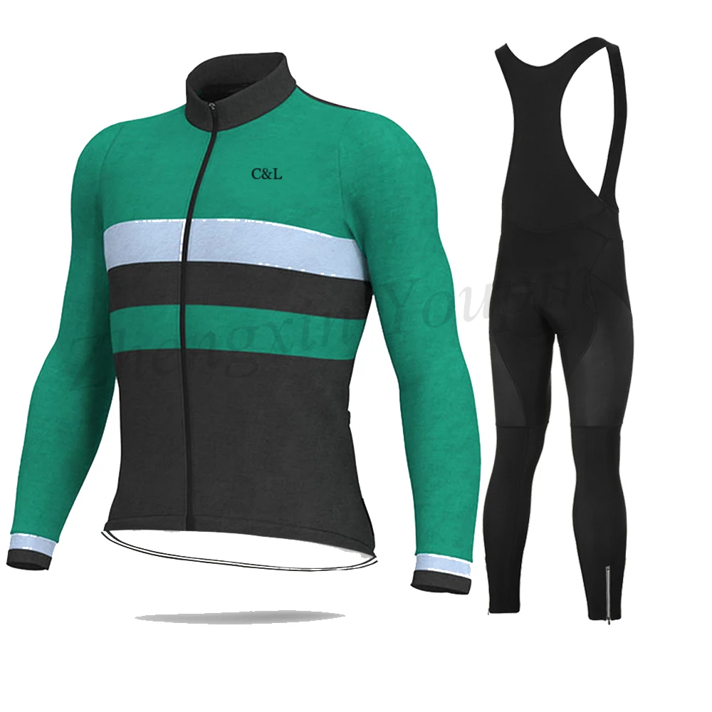 

2020 Men Cycling Jersey Set Spring Autumn Long Sleeve Cycling Clothes Bicycle Clothing Men Fashion Bike Jersey Sets