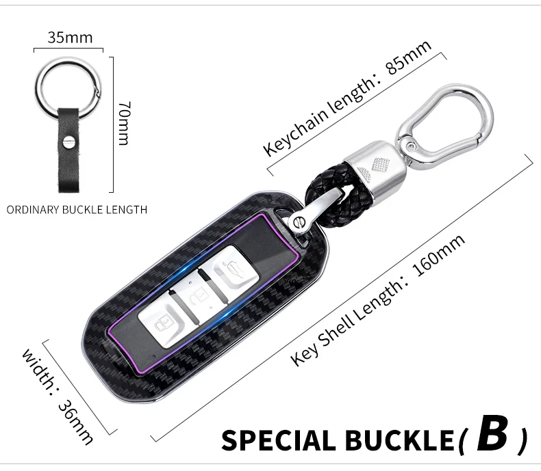 Carbon Fiber Car Smart Key Cover Case For Baojun 510 560 360 730 630 610 310 E100 310W 530 Protect Shell Fob Accessories - Haf1afc8576d4427baebfbaf12e70e3f2O