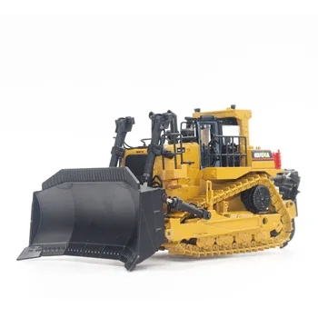 

HUINA 1700 1:50 Engineering Vehicle Alloy Heavy Bulldozer Truck Kids Educational Toy Static Model Caterpillar Wheel Bulldozer