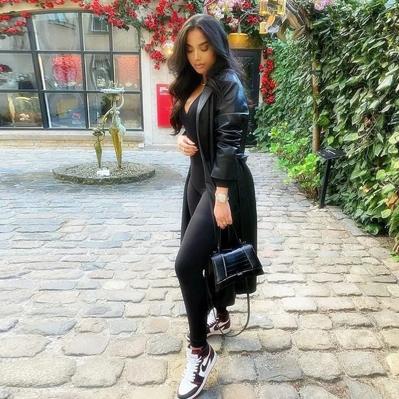 Рисунок 2 - Женский Длинный тренчкот из искусственной кожи