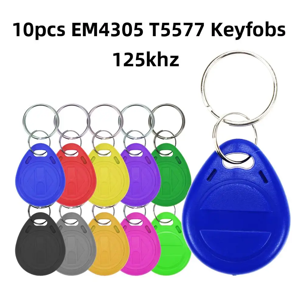 10pcs 125khz Keys RFID копировальный аппарат писатель читатели Дубликатор 125 кГц 13,56 МГц USB программатор NFC смарт 10 Частотный брелок считыватель карт UID декодер - Цвет: 10pcs 125khz Keys