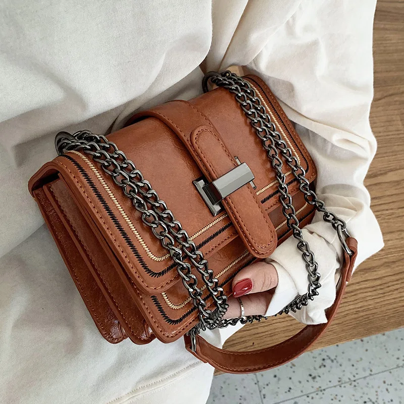 Vintage Pu Leather Luxury Shoulder Crossbody Bags For Women 2022