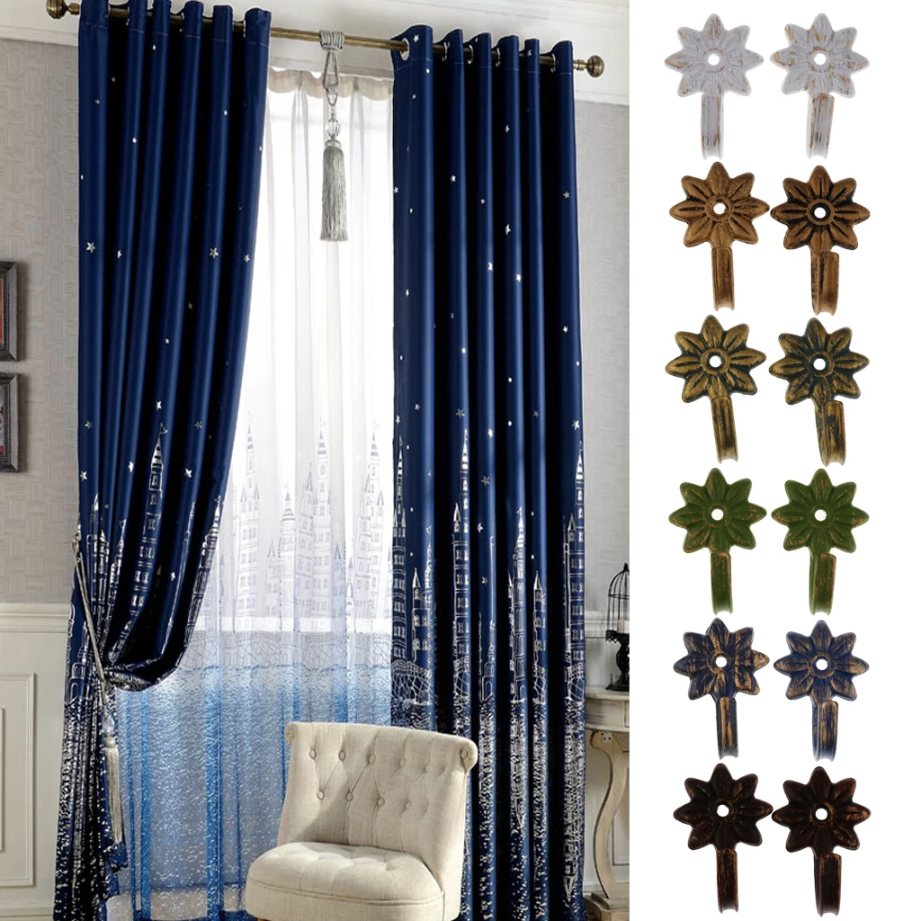 

2x Curtain Hook Window Drapery Tieback Tie Backs Hook Wall Hanger