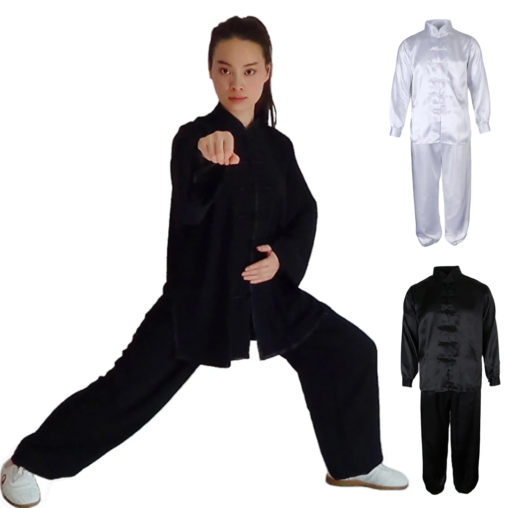 Костюм для взрослых из шелкового атласа и тайцзи, для боевых искусств, для кунг-фу, спортивный костюм с длинными рукавами