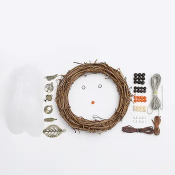 

Tree of Life Wicker Dream Catcher Metal Leaf DIY Material Kit Home Decor Car Pendant Handmade Gift clb003