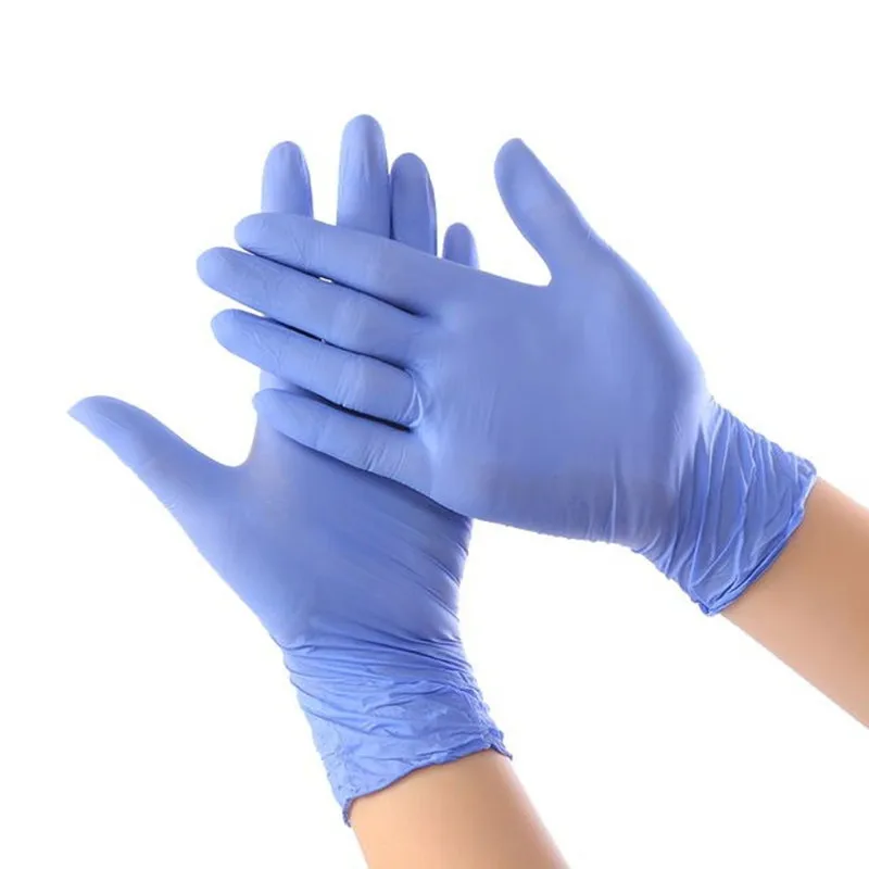 Des gants jetables en latex de caoutchouc nitrile femelle en