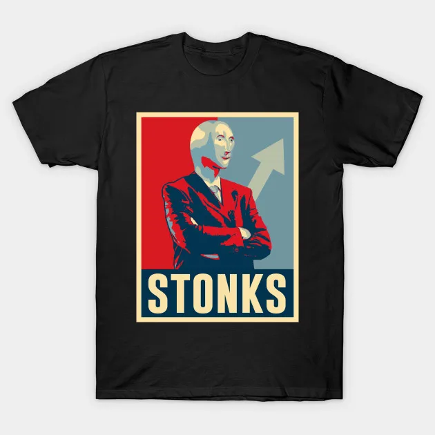 Мужская футболка Stonks obama dank memes v1 женская | одежда