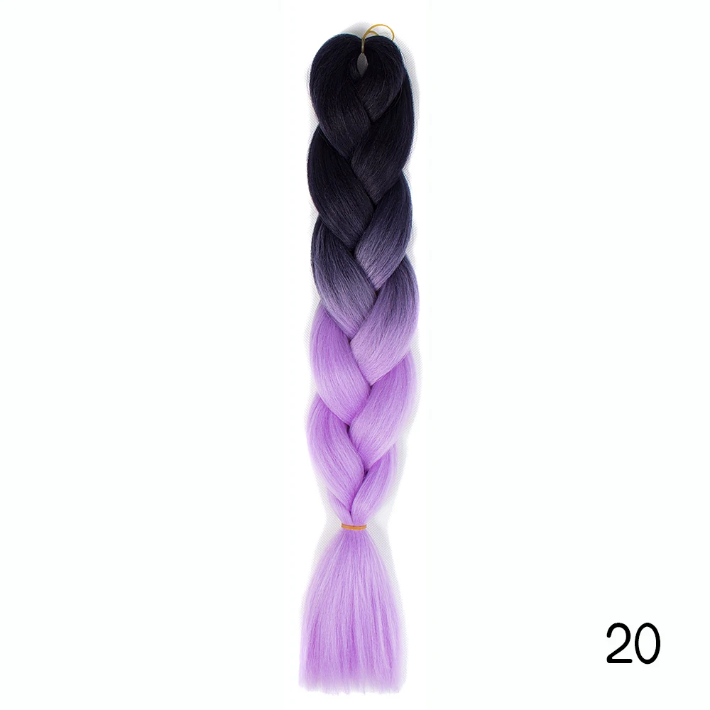Луиза Джамбо косички синтетические вязанные волосы Накладные косички Омбре косички наращивание волос розовый серый синий крючком косички - Цвет: #130
