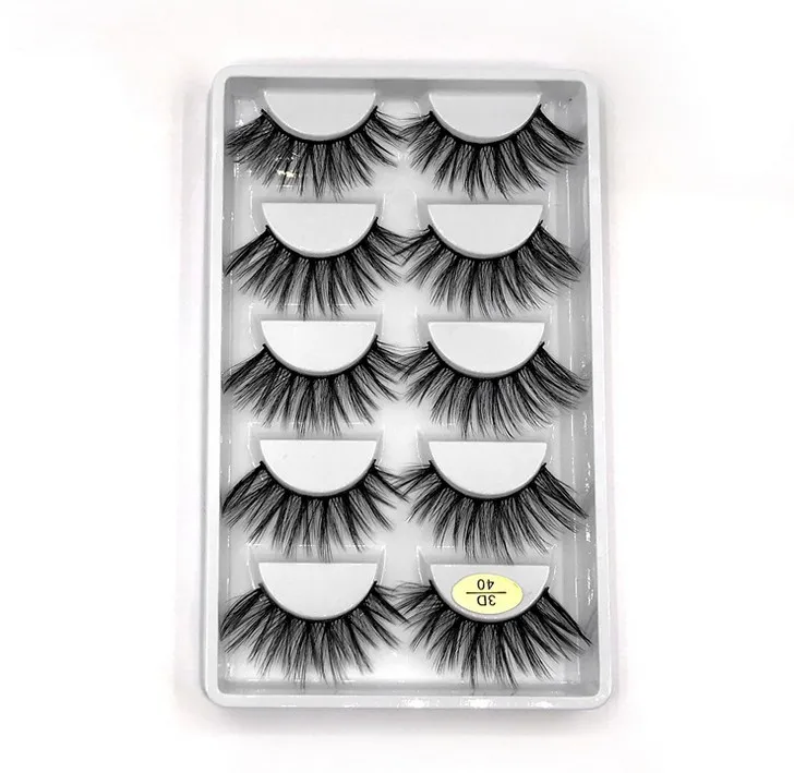 New 5 Pairs 3D Mink Hair False Eyelashes Wispy Fluffy Long Lashes Natural Eye Makeup Tools Faux Eye Lashes Maquiagem Wholesale