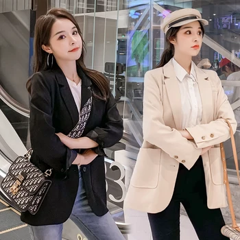 

Korean 2019 Women Oversized Blazers Slim White Blazer and Jackets Femme Casual Chaqueta Mujer Bleiser Feminino